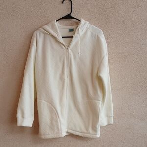 "Make Offer" Marsh Landing White Quilted Hoodie